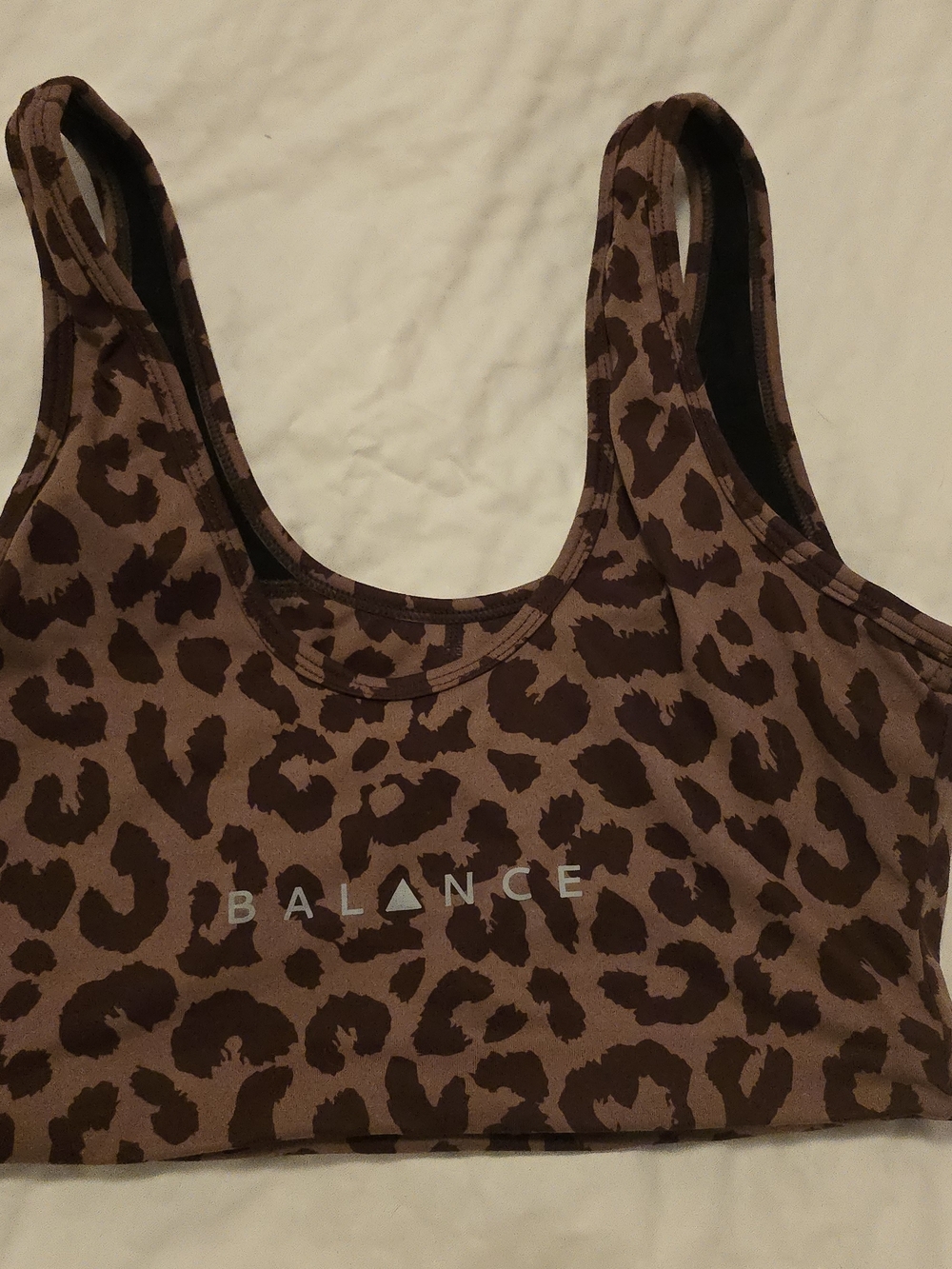 Balance Athletica Brown Leopard Print Sports Bra